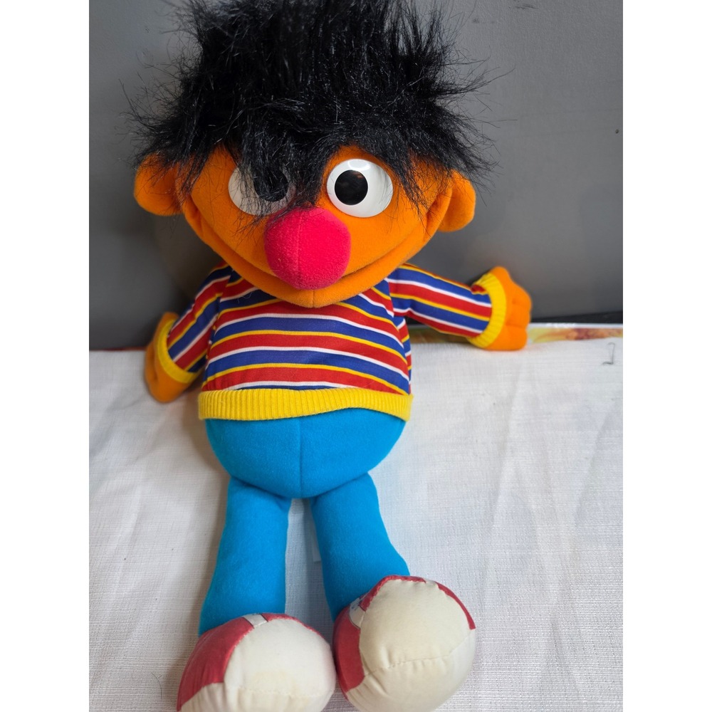 Vintage 1986 Sesame Street Ernie Hand Puppet Playskool Muppets 70448 Plush Toy